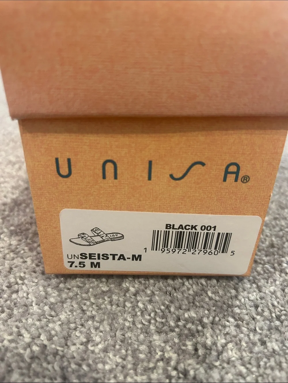 Unisa Black Ruched Double-Strap Slide Sandals
